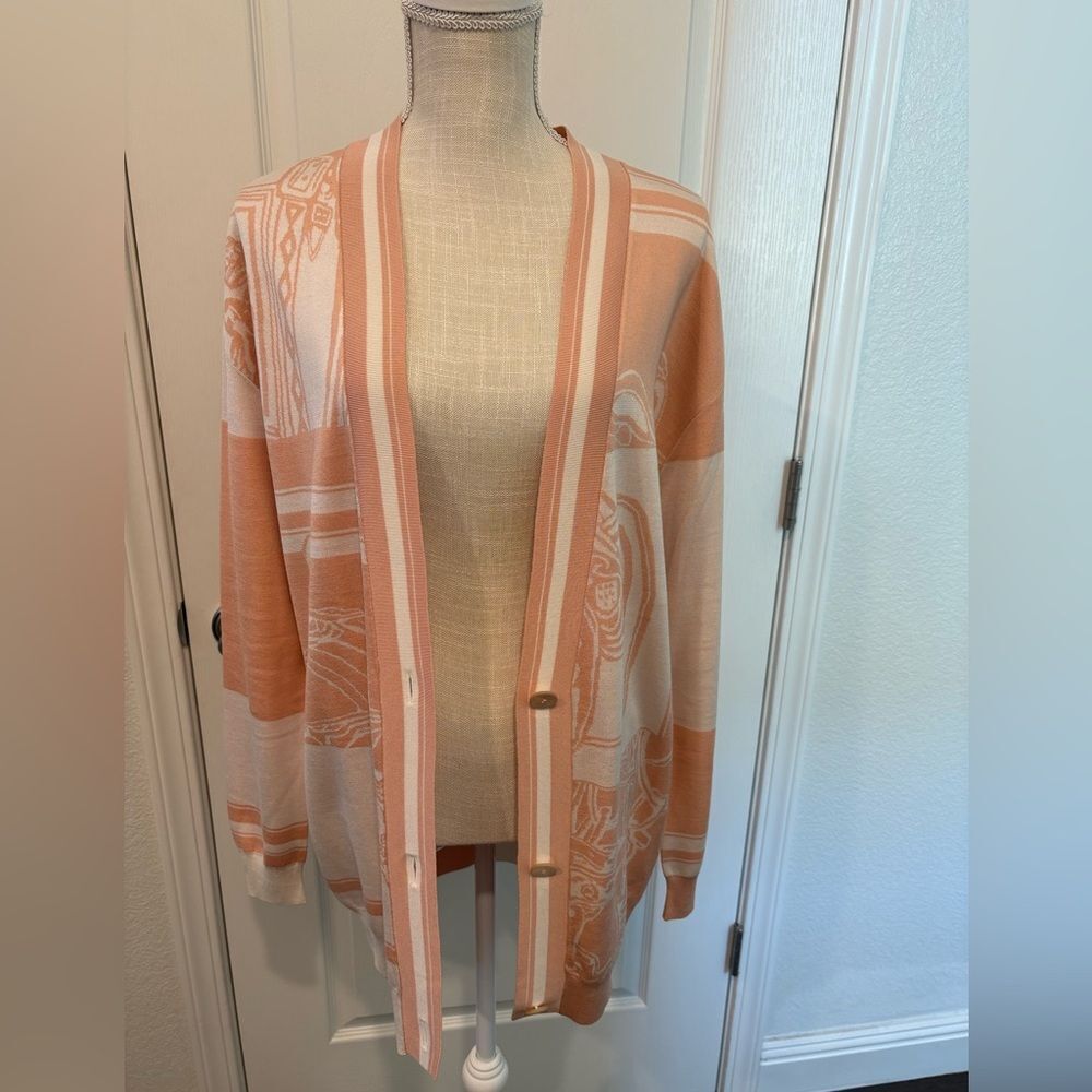 NWT Hermes Women's Rose Pierre De Lune Cardigan
